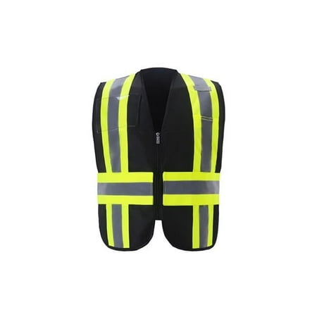 2W International IC110BK RG Contrast Incident Command Vest Black - Regular