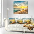 thumbnail image 2 of Designart White Beach in Island of Barbados - Modern Seascape Throw Pillow - 18x18, 2 of 4