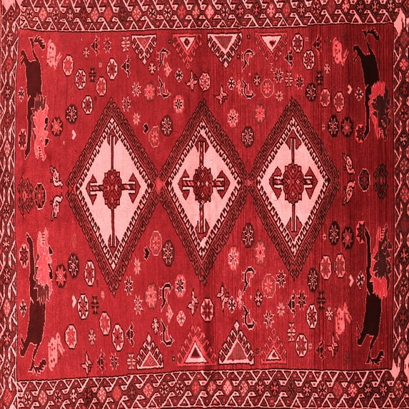 Ahgly Company Indoor Square Persian Red Traditional Area Rugs, 8' Square