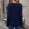 thumbnail image 7 of Free Shipping Womens Soft Long Sleeve V Neck Shirts Solid Casual Decorative Buttons Knitted Pullover Tunic Tops, 7 of 7