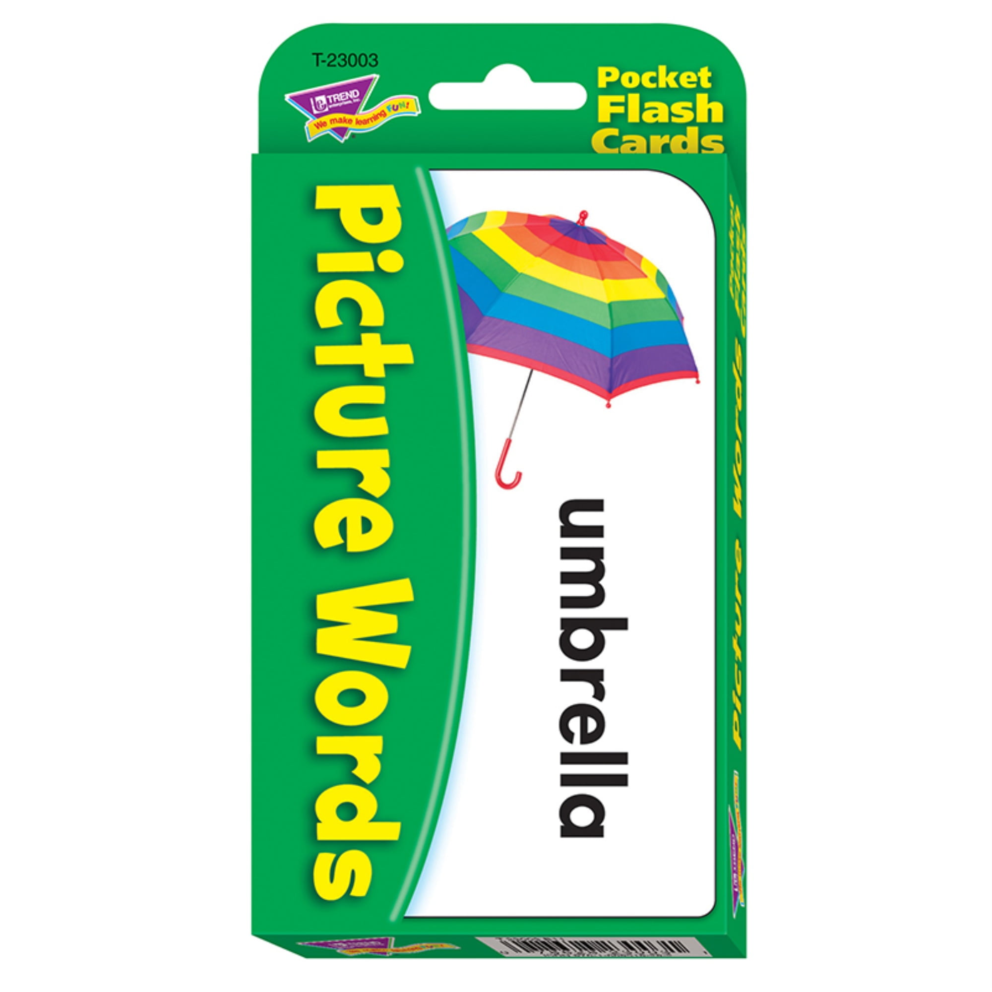 Trend, TEPT23003, Picture Words Pocket Flash Cards, 56 / Box, Assorted