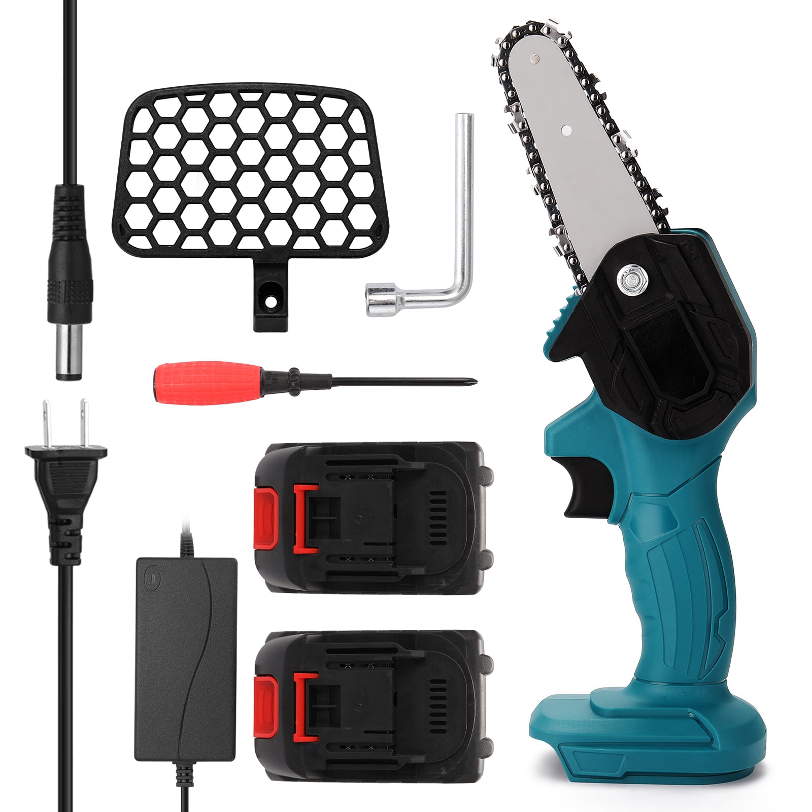 Details about   Portable Electric Pruning Saw w/ 2 Batteries Rechargeable Mini Cordless Chainsaw 
