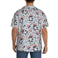 thumbnail image 5 of Naloa I Love USA Men's Loose Fit Cuban Collar Short-Sleeve Shirt with Button-down and Chest Pocket for Everyday Wear Outings - Small, 5 of 7