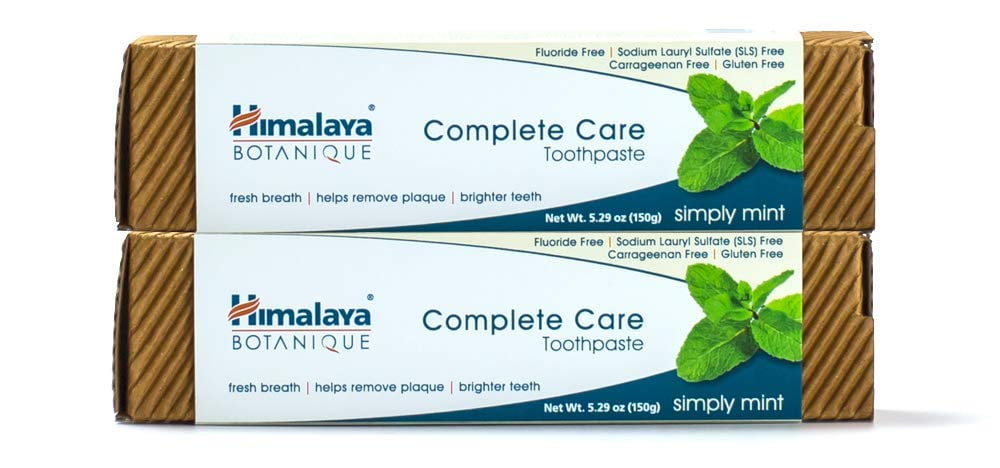 Himalaya Botanique Complete Care Toothpaste, Simply Mint, Plaque Reducer for Brighter Teeth and Fresh Breath, 5.29 oz, 2 Pack