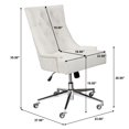 thumbnail image 4 of Home Fare Button Touffeté Chaise de Bureau Rembourrée Réglable en Beige, 4 of 11