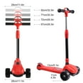 thumbnail image 4 of O'force Light-Up 3 Wheels Scooter for Kids, Foldable Adjustable Height Extra Wide Flashing Wheels Anti-Slip Thick Deck, Lean-to-Steer, Gifts for Boys and Girls Ages 3-12 ,Red, 4 of 5