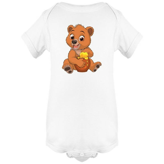 Baby Bear Eating Honey Bodysuit Infant -Image by Shutterstock,  6 Months