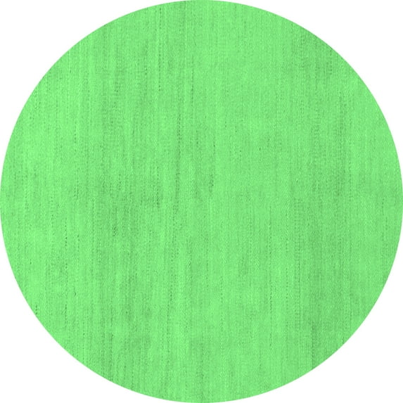 Ahgly Company Indoor Round Solid Emerald Green Modern Area Rugs, 3' Round