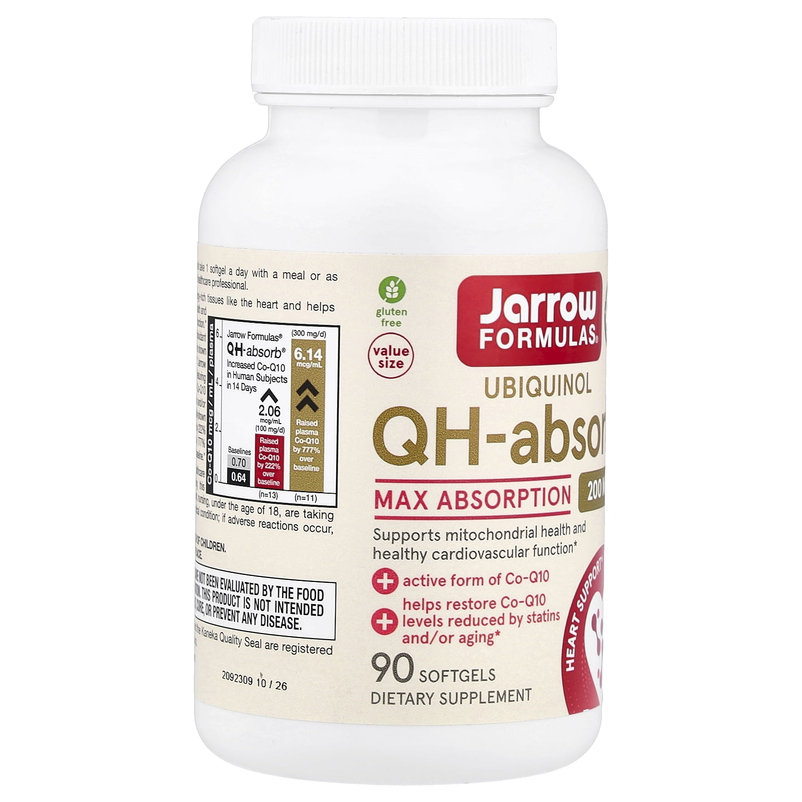 Jarrow Formulas Ubiquinol, QH-Absorb, Max Absorption, 200 mg, 90 Softgels