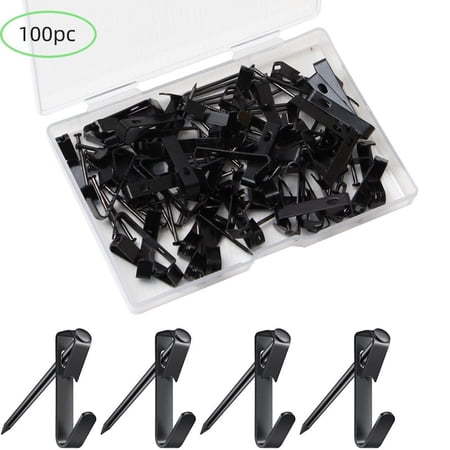 

DDWD hot sale Black photo frame hook 100-piece set supermarket hook strong traceless nail wooden wall hook in stock