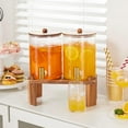 thumbnail image 7 of 2 PCS 1 Gallon Drink dispenser, Glass Beverage Dispenser With Wood Stand, Large Water Drink Dispensers for Parties With Stainless Steel Spigot, Ideal for Lemonade,Juice, Tea, and Party Drinks, 7 of 7