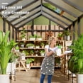 thumbnail image 2 of Aoile 6x10 FT Polycarbonate Greenhouse, Large Walk-in Greenhouses with Roof Vent & Sliding Lockable Doors for Outside Garden Backyard, Patio, Lawn, Black, 2 of 6