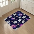 thumbnail image 3 of ODIKA 3'x5' Washable Throw Rug Stain Resistant, Low Profile, Non-Slip Ghost Guitar Halloween Kawaii Cartoon Glitter Stars Faces Motif for Entryway, Kitchen, Mudroom, 3 of 7