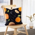 thumbnail image 5 of LALILO Throw Pillow Covers Orange Fruits Black Orange Fruit Doodle Black Cushion Cover 18" x 18", 2 Pack, 5 of 6