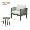 thumbnail image 4 of Werph 3 Pieces Patio Furniture Set, Outdoor Furniture Patio Set with Washable Cushions Balcony Furniture Patio Chairs Set of 2 Front Porch Furniture Set, 4 of 8