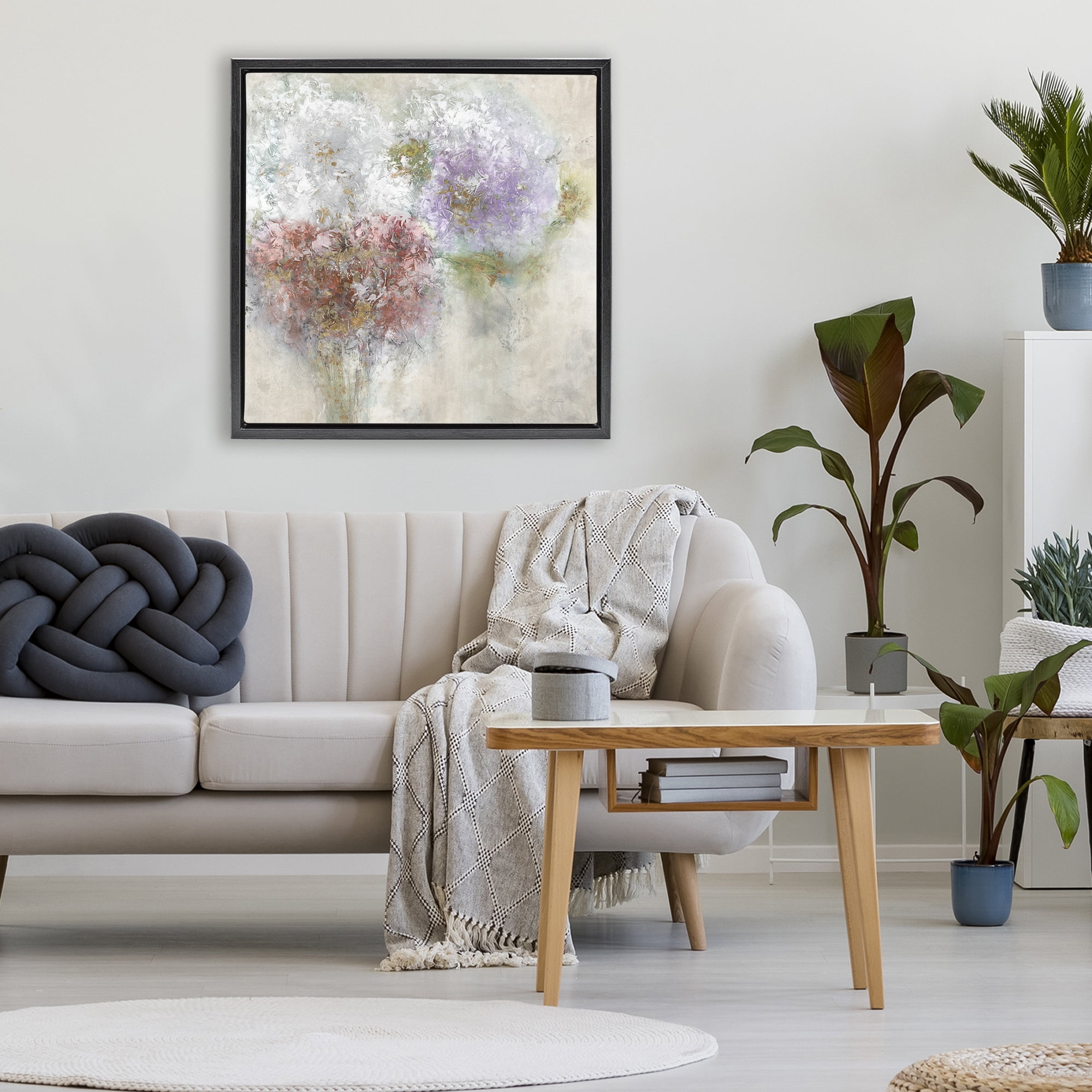 Stupell Industries Dappled Visuals Flowers Black Framed Floater Canvas Wall Art, design by Leah Rei