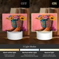 thumbnail image 3 of Fotbe Cowboy Boots With Flowers Pattern Acrylic Night Light Gift with 3 Color ModesTouch-Sensitive LED Lamp Perfect Gift for Mother's Day, Birthday, or Christmas, 3 of 9