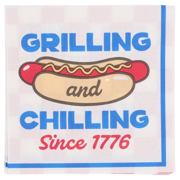 Way to Celebrate PatrioticGrill Disposable Lunch Napkins, 6.5" x 6.5", 16 Count