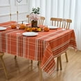 thumbnail image 2 of Nappe Rectangulaire à Carreaux Orange d'Automne 60 Pouces x 84 Pouces, Nappe à Carreaux Tartan de l'Action de Grâce – Nappe Oblongue en Polyester pour l'Automne, Réutilisable et Résistante à l'Eau pour Fête de Vacances, Cuisine, Salle à Manger, 2 of 6