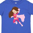 thumbnail image 4 of Inktastic Superhero Girl, Cute Girl, Brown Hair, Pink Cape Girls Toddler T-Shirt, 4 of 5