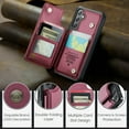 thumbnail image 5 of ShieldPlus for Samsung Galaxy S24 Case with Card Holder, for Samsung S24 Wallet Case for Women Men with RFID Blocking, Durable Kickstand Shockproof Case for Galaxy S24 5G,Winered, 5 of 7