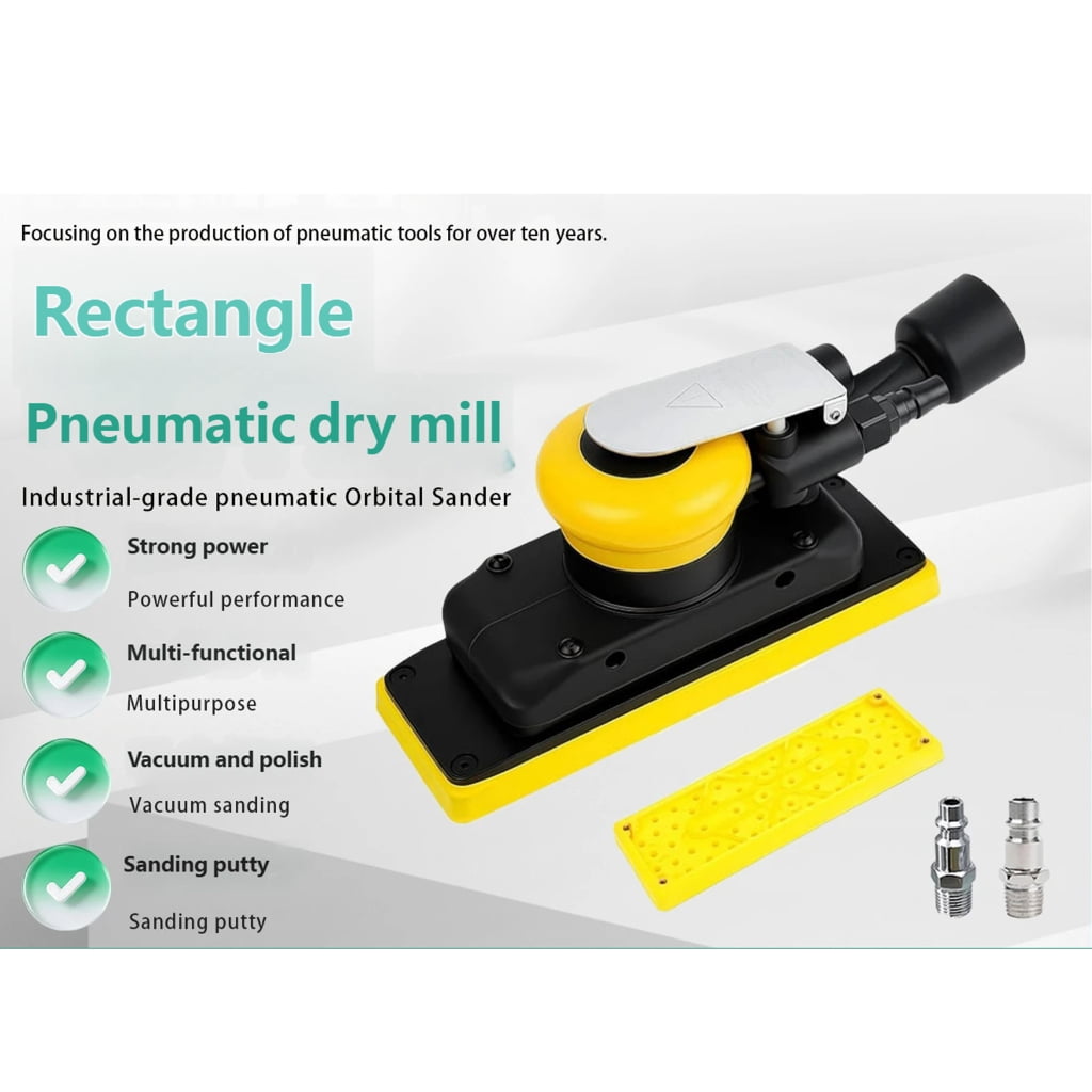 QueMer Precisions Air Powered Sander Pneumatic Random Orbital Sander Ideal For Furniture Making And Metal Polishing Tasks