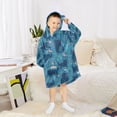 thumbnail image 6 of FORMRS Wearable Blanket Hoodie with Sleeves for Kids Cozy Flannel Sweatshirt, Blue Forest Cat Pattern, 6 of 7