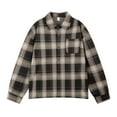 thumbnail image 3 of Stamzod Mens Button Down Shirts Long Sleeve Plaid Pritned Turndown Oversized Shirt Casual Shirts for Men with Pocket Coffee S, 3 of 5