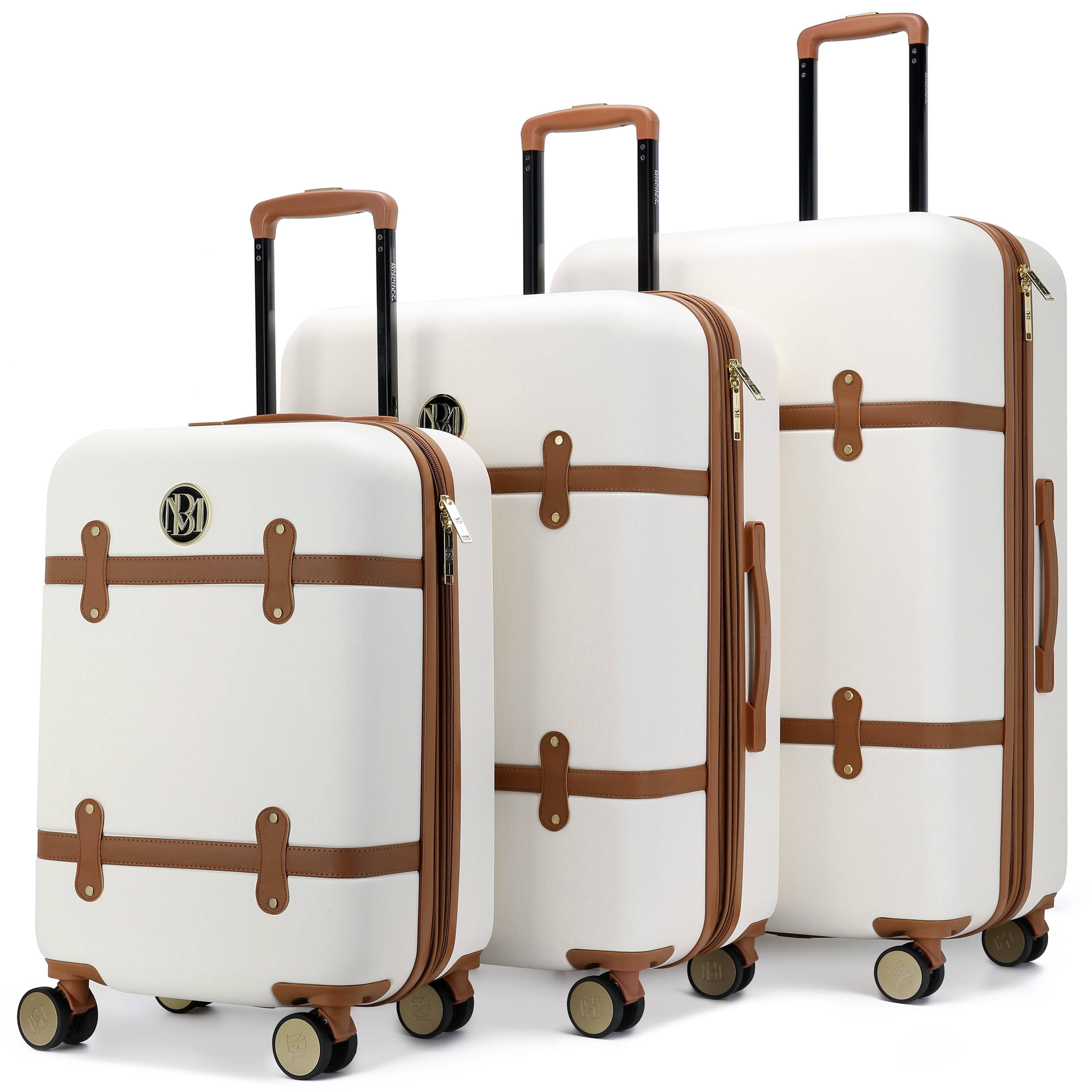BADGLEY MISCHKA Grace 3 Piece Expandable Retro Luggage Set (Rose