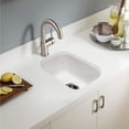 thumbnail image 3 of Houzer Platus 13 in White Fireclay Undermount Rectangle Single Bowl Bar Sink - PTB-1318 WH, 3 of 8