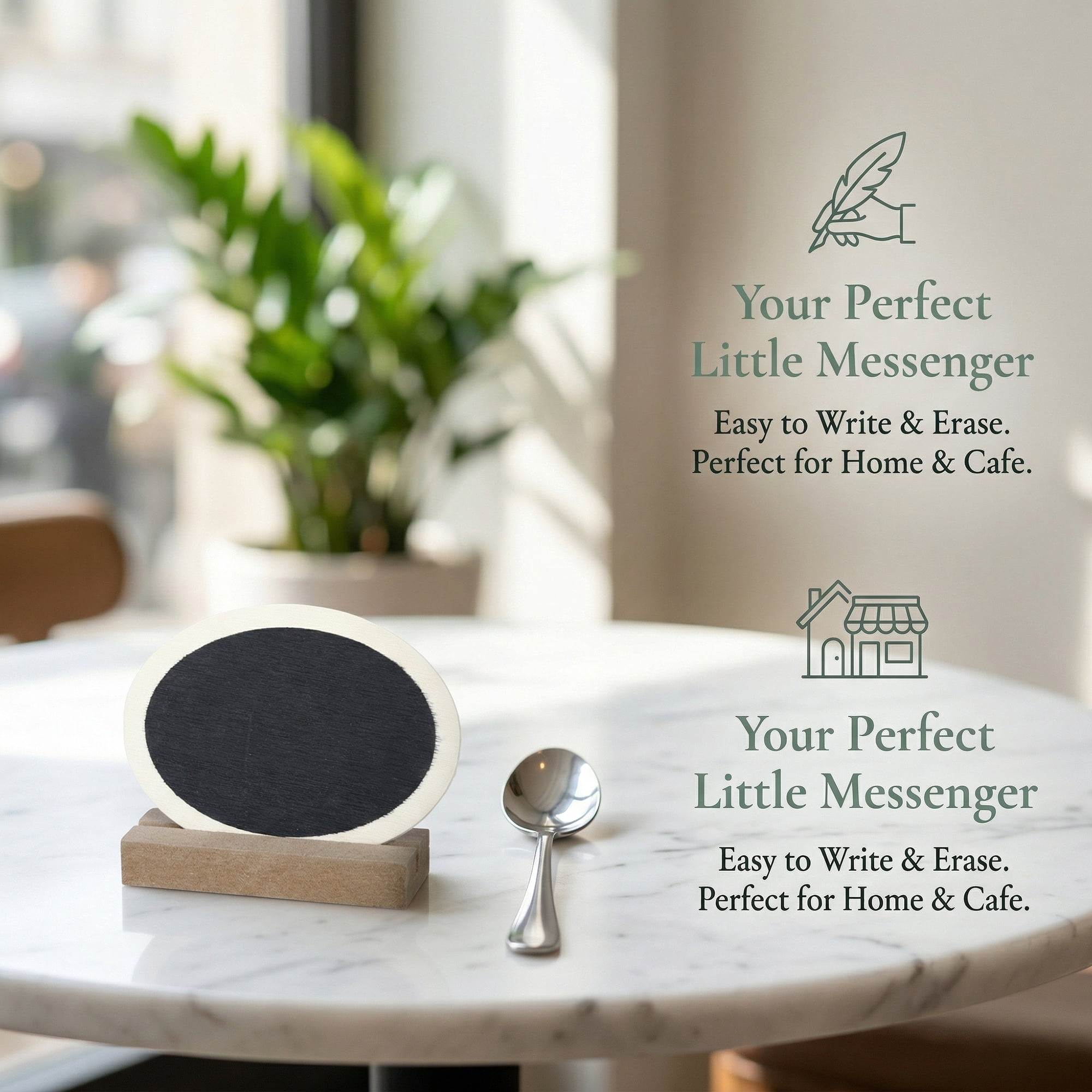 Unique Bargains 20Pcs Mini Chalkboard Signs with Support Base 5Pcs Ellipse 3.2" x 1.0" x 2.5"