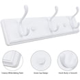 thumbnail image 3 of Badiano Wall Mount Wood Coat Rack with 3-Dual-Hooks,Bamboo Hanging Organizer for Closets Room,White, 3 of 6
