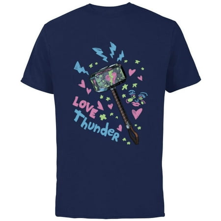 Marvel Studios Thor: Love and Thunder Mjolnir – Short Sleeve Cotton T-Shirt for Adults – Customized-Navy