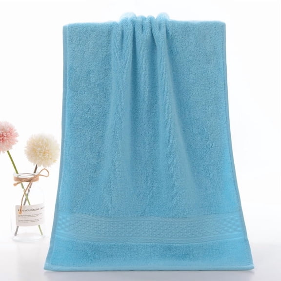 Zhuge 2Pcs Cotton Hand Towels Solid Super Soft Highly Absorbent Towel for Bathroom, 13" x 29" Bath Towels Soft and Absorbent Hotel Towels,Sky Blue