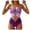 Purple, variant on yueewhu Women One Piece Swimsuit Ring Linked Swim Bathing Suit Sexy Cut Out Monokini Swimwear (Purple, XXL)