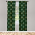 thumbnail image 2 of Ambesonne Oriental 4-Panel Curtains, Folklore Art Floral Motif, 56"x95", Hunter Green Marigold, 2 of 4