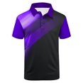 thumbnail image 2 of SGFCWSX Mens Polo Shirts Short Sleeve Quick-Dry Gradient Slim Fit Moisture-Wicking Casual Golf Shirts for Men Purple Size XL, 2 of 5