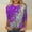 1-Silver, variant on Mardi Gras Tops T-shirt Blouse for Womens,Womens 3/4 Sleeves Round Neck Mardi Gras Printed Casual T-shirt Silver L