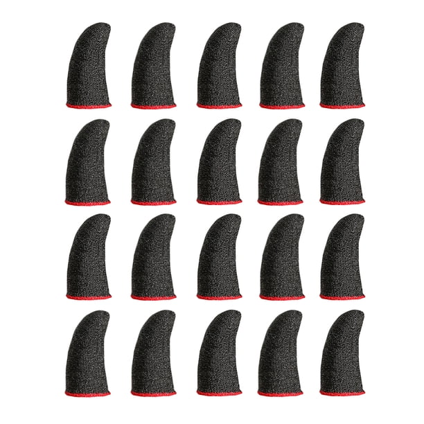 Juego móvil Mangas para los dedos Cubiertas elásticas transpirables para juegos Fibra de plata Sensible 24Pin Tejido Guantes portátiles para jugadores 10 pares Sweethay EL013774-03