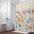 thumbnail image 5 of Spring Floral Fabric Shower Curtain Watercolor Flowers Vintage Washable Shower Curtains for Bathroom, Waterproof Bath Curtain with Hooks Home Decor 36x72in, 5 of 8