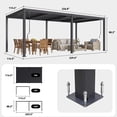 thumbnail image 4 of MELLCOM Pergola Louvered 10x20, Aluminum Hardtop Pergola with Adjustable Roof for Sun & Rain Shade, Outdoor Gazebo with Integrated Drainage System, Modern Rustproof Patio Canopy Carport, 4 of 7