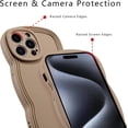 thumbnail image 5 of for iPhone 15 Pro Max Case Curly Wave Frame Cute Aesthetic Wavy Pattern Case for Women Girls, Slim TPU Shockproof Protective Bumper Case for iPhone 15 Pro Max 6.7 Inch, Khaki, 5 of 14