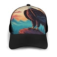 thumbnail image 3 of Yiaed Cartoon Iceberg Bald Eagle Print Baseball Cap Dad Hat Polo Style Plain Blank Adjustable Size, 3 of 5