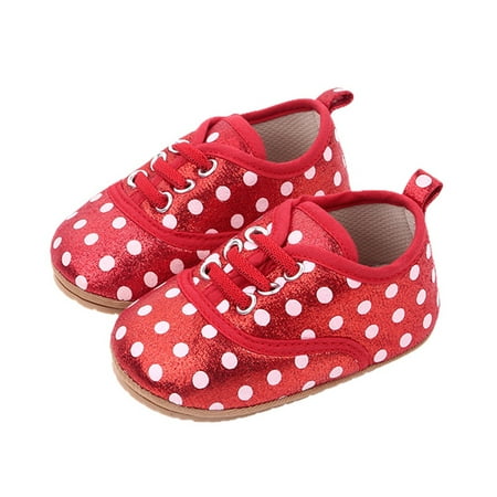 

Baby Boys Girls Lace Up Sequins Sneakers Soft Rubber Sole Infant Moccasins Newborn Prewalke Anti-Slip Shoes First Walker Shoes