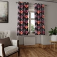 thumbnail image 2 of Ambesonne Grommet Curtain, , 50"x63", Charcoal Grey and Vermilion, 2 of 5