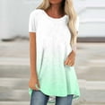 thumbnail image 3 of Lovzfmll Womens Summer Oversized Tops! Women's Classic-Short-Sleeve V-Neck T-Shirt Mint Green XL, 3 of 5