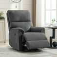 thumbnail image 2 of Bonzy Home Electric Recliner with USB Port Vintage Style Reclining Chair Sofa For Living Room and Bedroom, Grey, 2 of 8