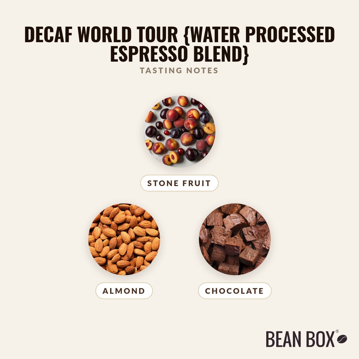 Decaf World Tour Water Processed Espresso Blend - Roasted by Noble Coffee Roasting - Whole Bean Coffee - 12oz Bag