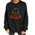 thumbnail image 3 of Christmas Trees Sweatshirt for Women Merry and Bright Christmas Shirts Xmas Holiday Party Long Sleeve Pullover Tops, 3 of 7