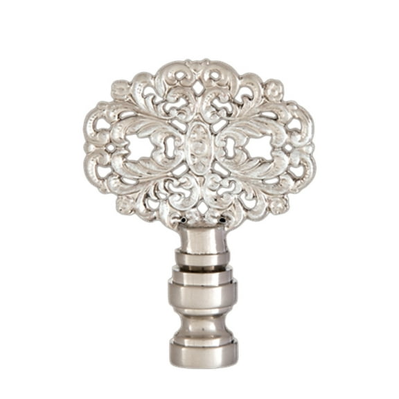 B&P Lamp® Rosette Design, Solid Brass Finial, Satin Nickel Finish